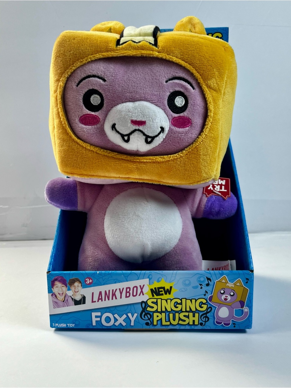 LankyBox Foxy Singing Plush Toy in Purple and Yellow